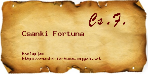 Csanki Fortuna névjegykártya